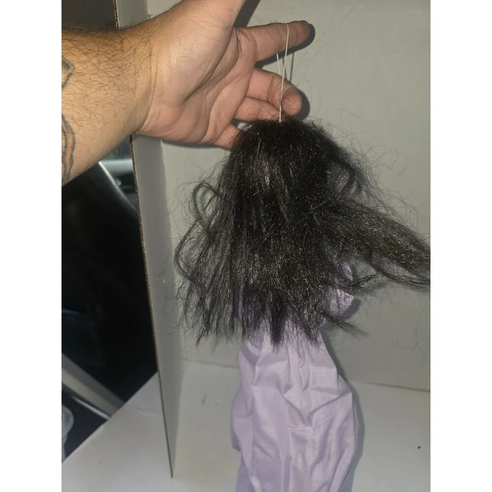 Gothic & Horror Hanging Doll Black Straight Hair Lavender Dress